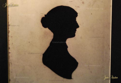 Picture of a living outline of Jane Austen