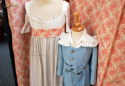 Photo of woman and small child clothing of the Regency Period